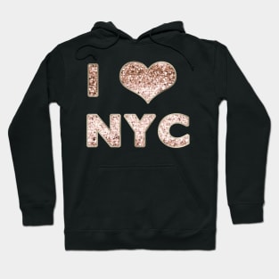 I heart NYC - rose gold glitter Hoodie